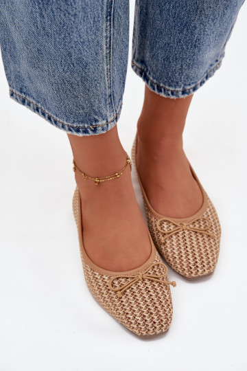 Balerínky S vrkočom I Kokardką Hnedá farba Belirra