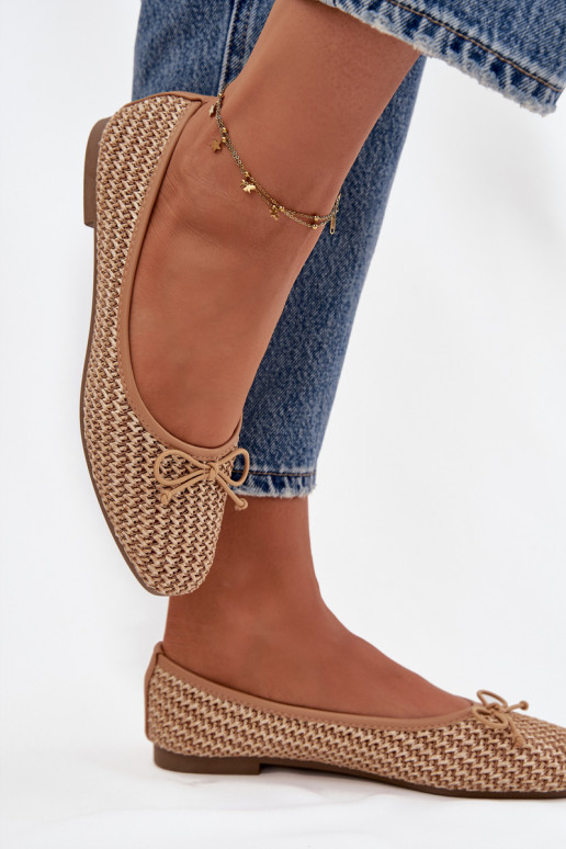 Balerínky S vrkočom I Kokardką Hnedá farba Belirra