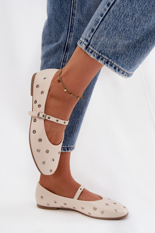 Balerínky Dámske Ze strieborná farbami Elementami béžová Márivon