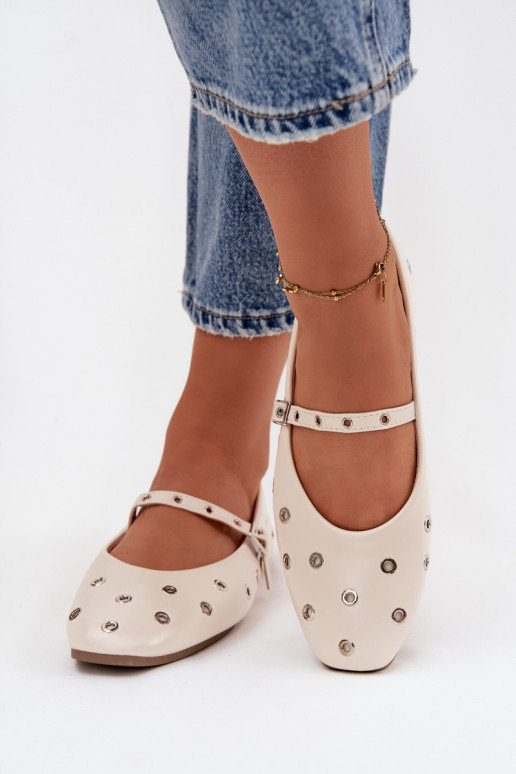 Balerínky Dámske Ze strieborná farbami Elementami béžová Márivon