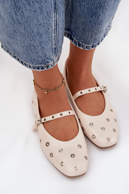 Balerínky Dámske Ze strieborná farbami Elementami béžová Márivon