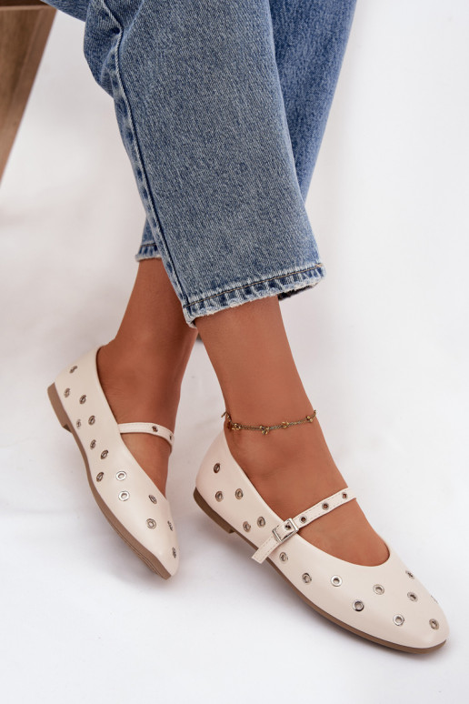 Balerínky Dámske Ze strieborná farbami Elementami béžová Márivon