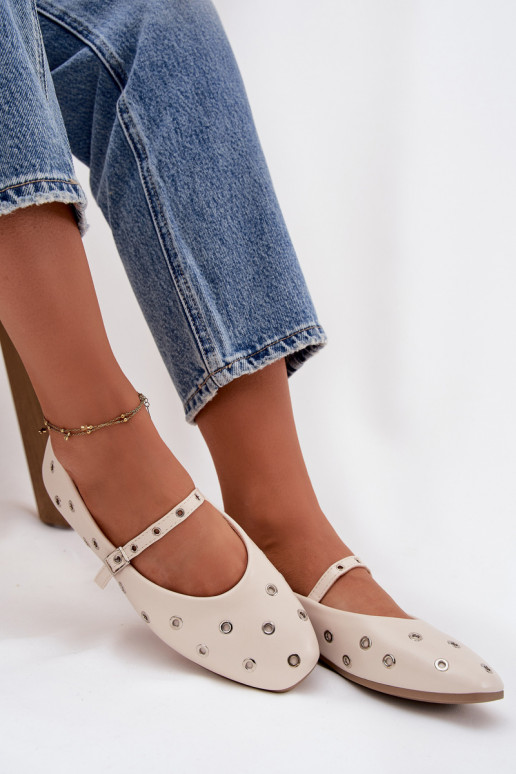 Balerínky Dámske Ze strieborná farbami Elementami béžová Márivon