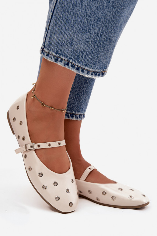 Balerínky Dámske Ze strieborná farbami Elementami béžová Márivon