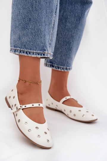 Balerínky Dámske Ze strieborná farbami Elementami biela farba Márivon