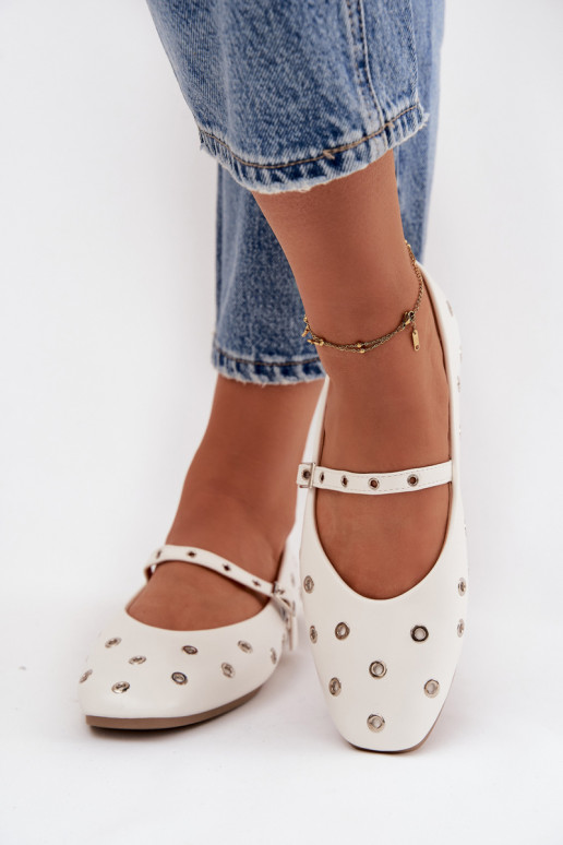 Balerínky Dámske Ze strieborná farbami Elementami biela farba Márivon