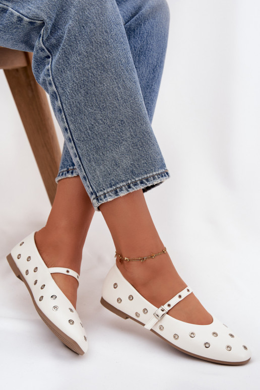 Balerínky Dámske Ze strieborná farbami Elementami biela farba Márivon