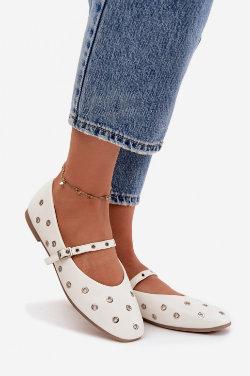 Balerínky Dámske Ze strieborná farbami Elementami biela farba Márivon