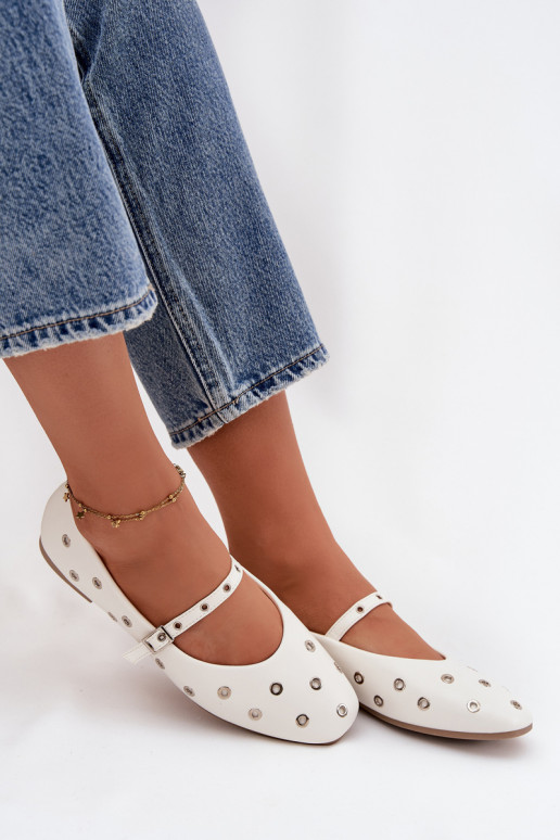 Balerínky Dámske Ze strieborná farbami Elementami biela farba Márivon