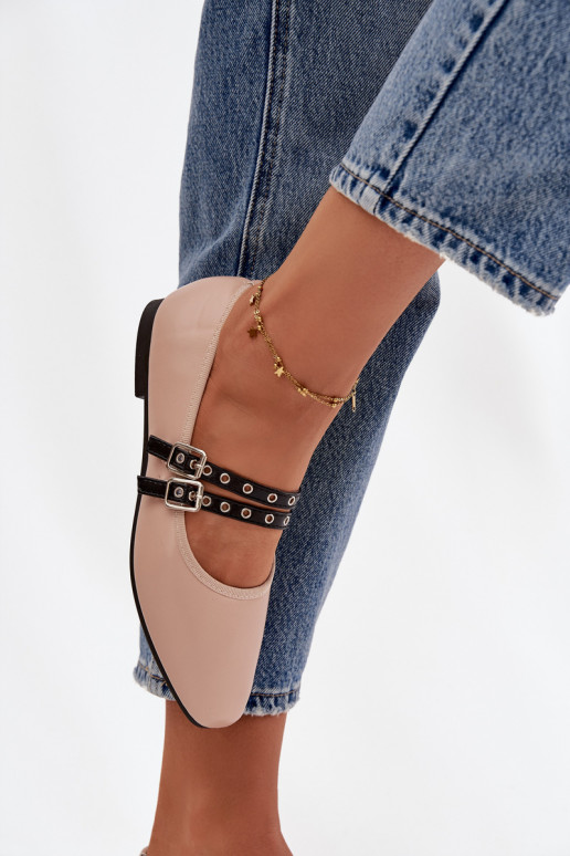 Balerínky Dámske S pruhmi béžová Deliora