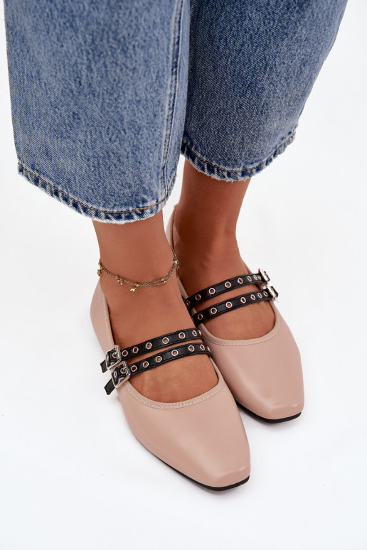 Balerínky Dámske S pruhmi béžová Deliora