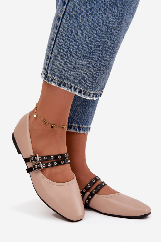 Balerínky Dámske S pruhmi béžová Deliora