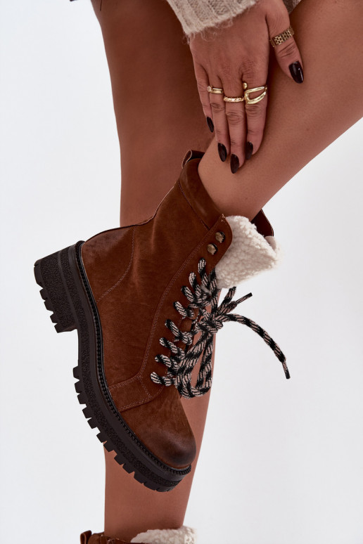 Čižmy topánky Dámske z eko kože Hnedá farba Bellora