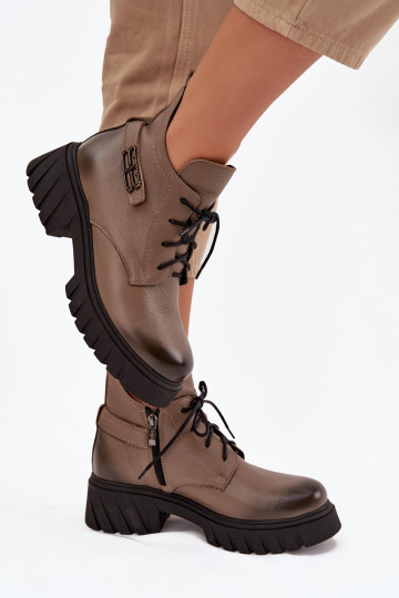 Zazoo 60483 Dámske čižmy S nízkym zvrškom zahriať sa béžová