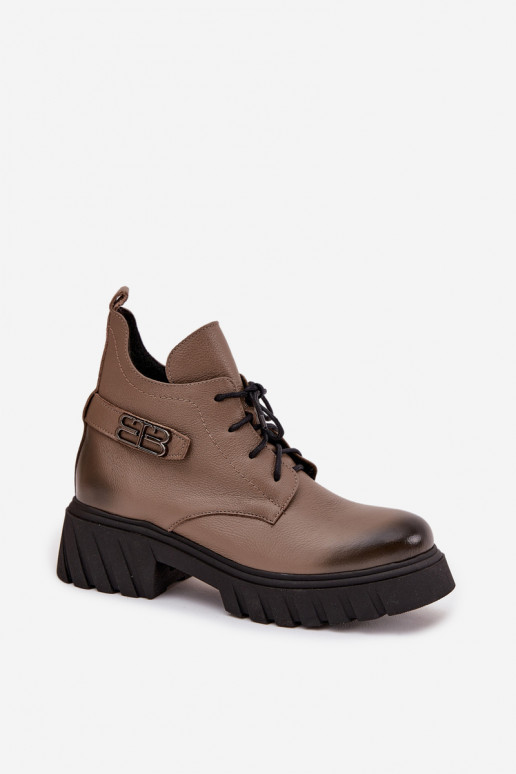 Zazoo 60483 Dámske čižmy S nízkym zvrškom zahriať sa béžová