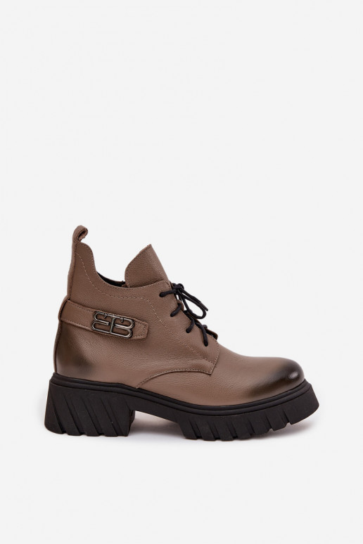 Zazoo 60483 Dámske čižmy S nízkym zvrškom zahriať sa béžová