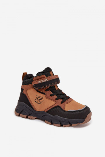 Zimné čižmy Treking deti s lepiacimi spojkami zahriať sa Hnedá farba Miravie