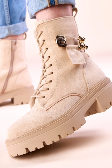 Pieskové dámske traperky so... 2