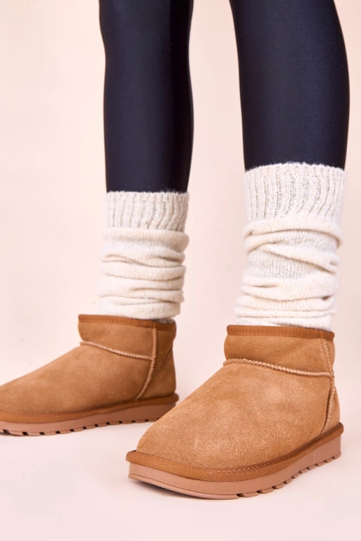 Hnedé teplé snehové topánky z...