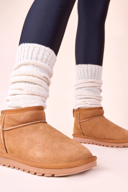 Hnedé teplé snehové topánky z...