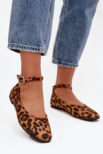 Balerínky Dámske s popruhmi I s prackami so vzormi leopardej kožušiny Janelor 2