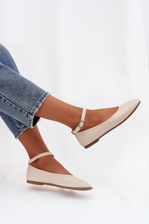 Balerínky Dámske s popruhmi I s prackami béžová Janelor