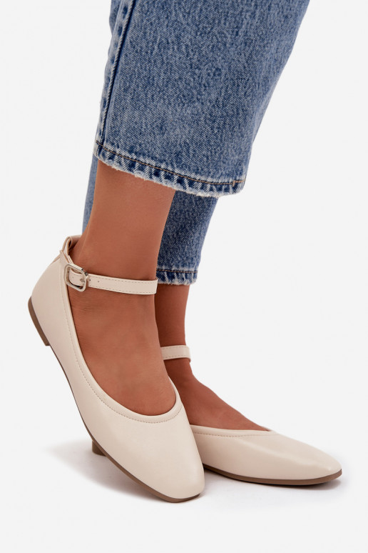 Balerínky Dámske s popruhmi I s prackami béžová Janelor