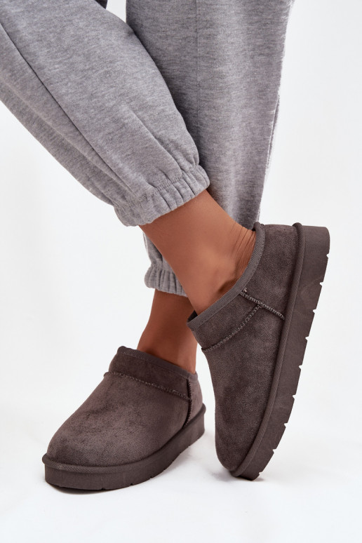 Snehule Dámske zahriať sa s kožušinou vo vnútri sivá Serenne