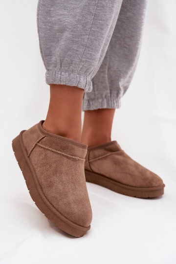 Snehule Dámske zahriať sa s kožušinou vo vnútri Hnedá farba Serenne 2