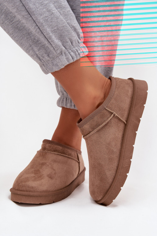 Snehule Dámske zahriať sa s kožušinou vo vnútri Hnedá farba Serenne