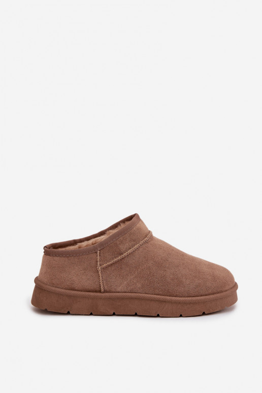 Snehule Dámske zahriať sa s kožušinou vo vnútri Hnedá farba Serenne