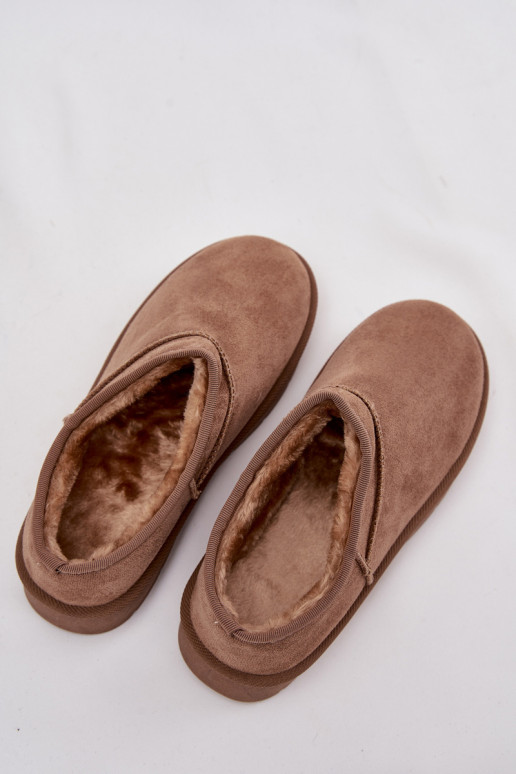 Snehule Dámske zahriať sa s kožušinou vo vnútri Hnedá farba Serenne