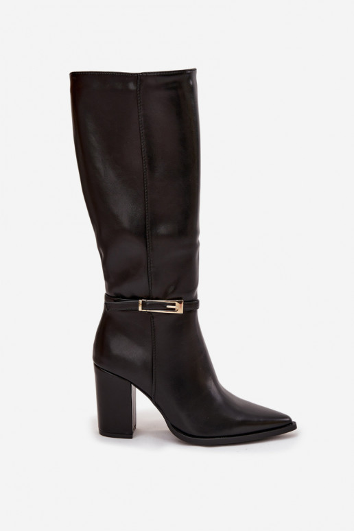 dámske čižmy s podpätkami s prackami zahriať sa čierna Cirella