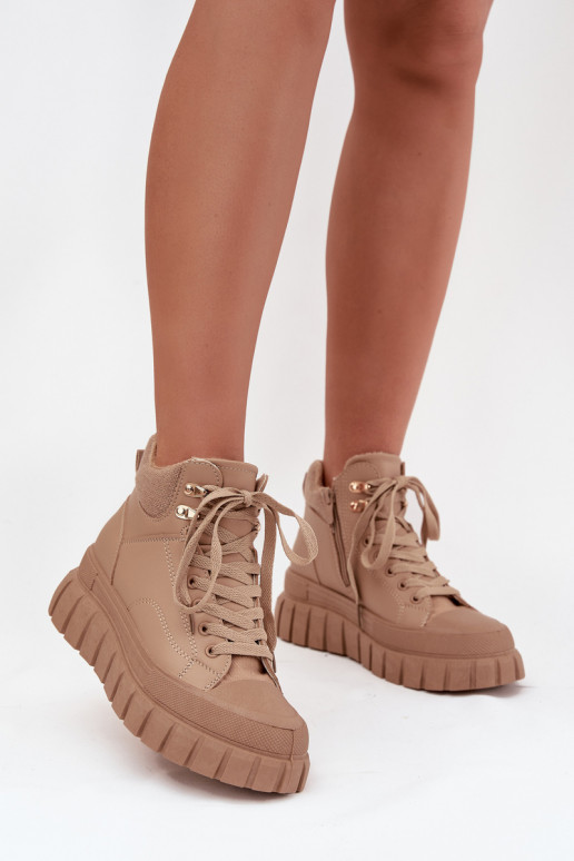 Dámske zahriať sa Čižmy topánky s platformou Hnedá farba Carenna