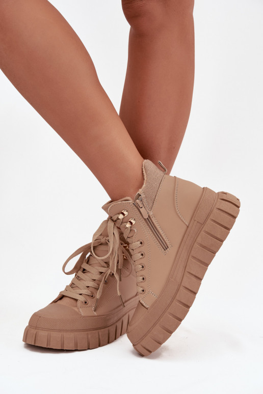 Dámske zahriať sa Čižmy topánky s platformou Hnedá farba Carenna