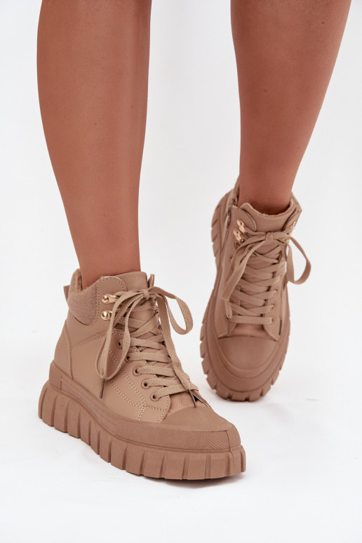 Dámske zahriať sa Čižmy topánky s platformou Hnedá farba Carenna