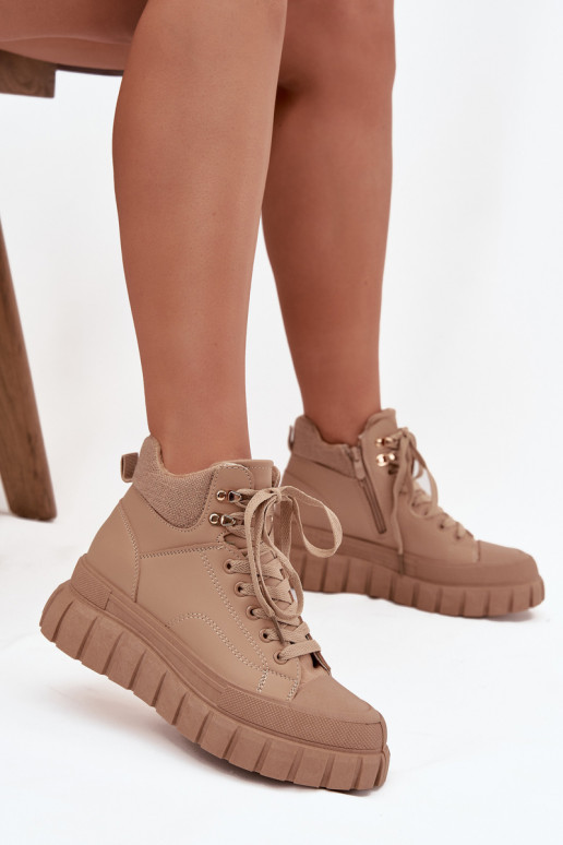 Dámske zahriať sa Čižmy topánky s platformou Hnedá farba Carenna