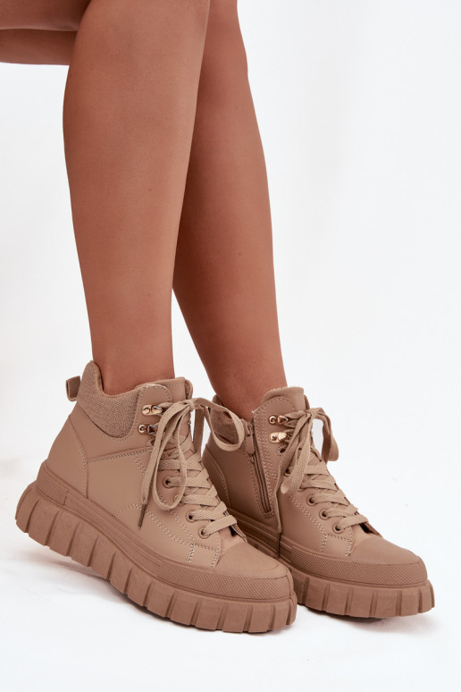 Dámske zahriať sa Čižmy topánky s platformou Hnedá farba Carenna