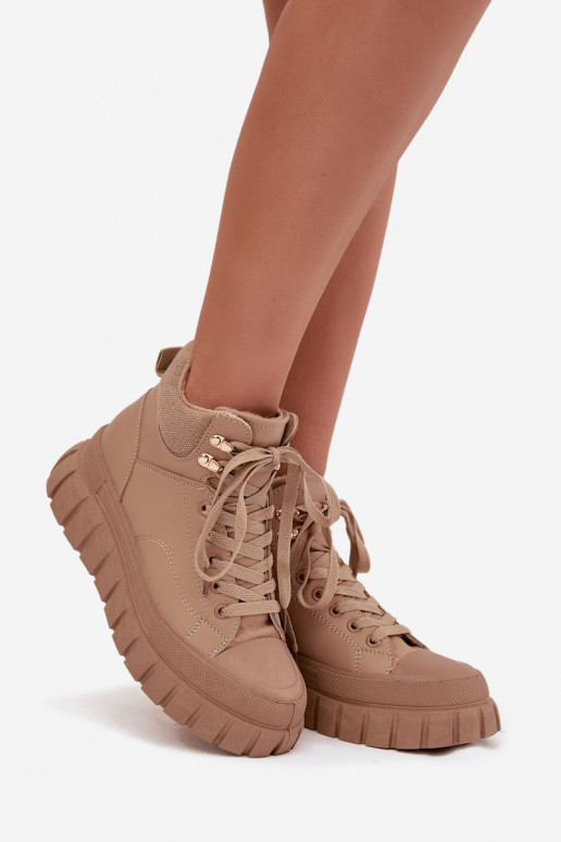 Dámske zahriať sa Čižmy topánky s platformou Hnedá farba Carenna