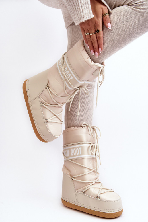 Dámske Vysoká Snehule béžová Venila