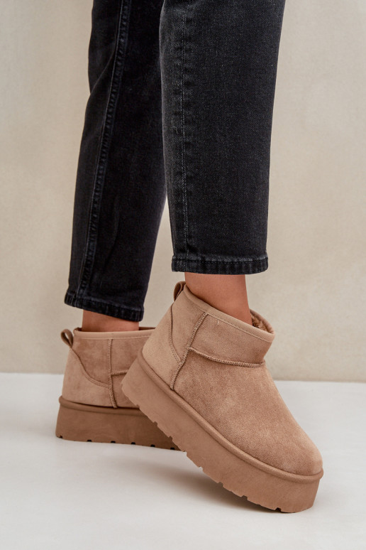 Dámske Snehule s platformou béžová Ninala