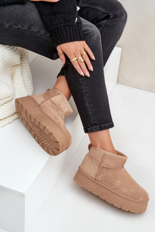 Dámske Snehule s platformou béžová Ninala