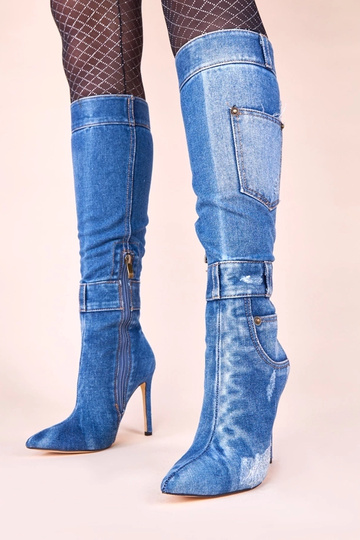 Džínsy vysoké čižmy na...