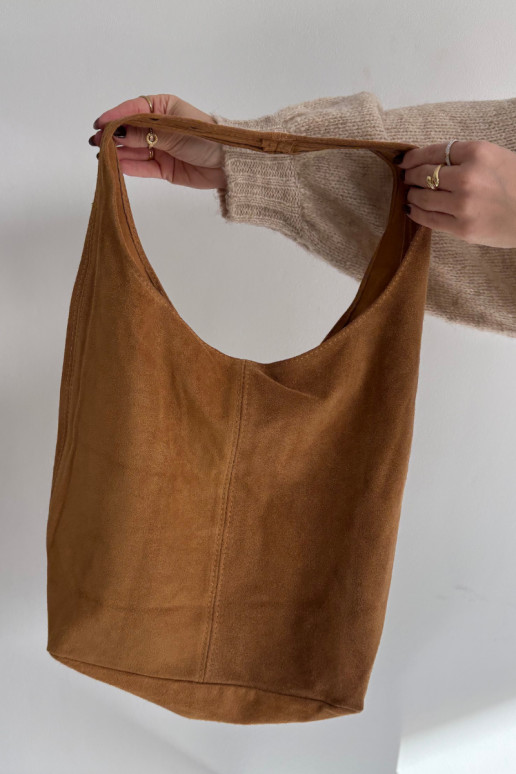 Skórzana zo semišuoIna Kabelka Hnedá farba Rilith