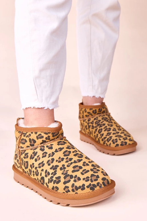 Snehové topánky z prírodného zamatu s...