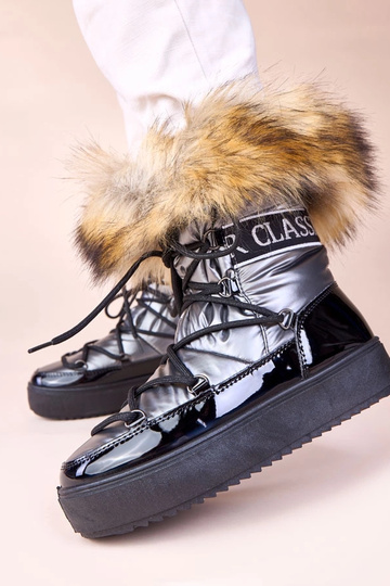 Pilkové snehové topánky so... 2