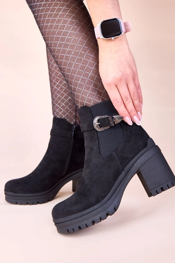 Čierne čižmy na podpätku s... 2