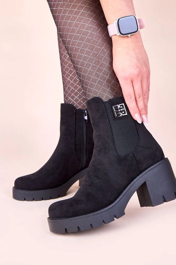 Čierne čižmy na podpätku s... 2