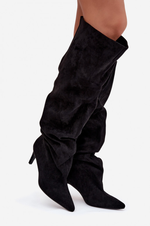 dámske čižmy s tenkými podpätkami Trvalý model čierna Mávilla