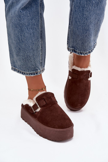 Snehule Dámske s kožušinou I s prackami s platformou CzekoladoIne Jessina 2